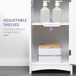 image-kleankin Tall Bathroom Storage Cabinet, Slim Freestanding Linen Tower, White