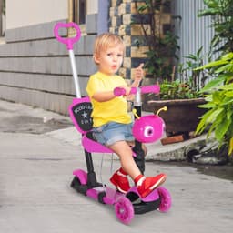 image-5-in-1 Kids Baby Toddler Kick Scooter Removable Seat Height Adjustable