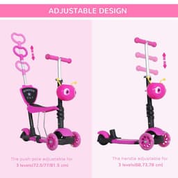 image-5-in-1 Kids Baby Toddler Kick Scooter Removable Seat Height Adjustable