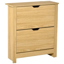 image-12-Shoe Storage Cabinet 4 Shelves 2 Drawers Tabletop 4 Legs Brown