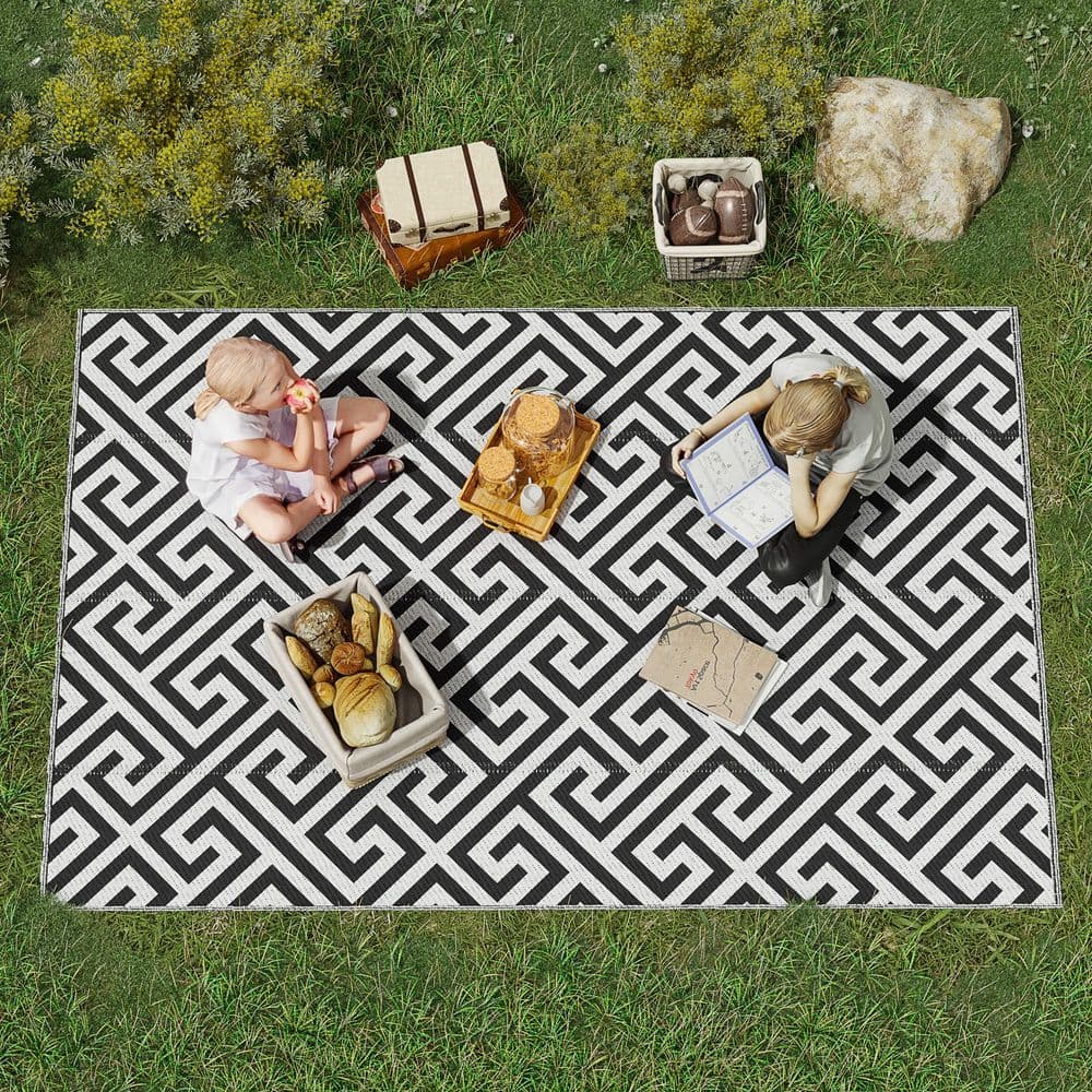 image-121x182cm Reversible Outdoor Rug Portable Plastic Straw RV Outsunny