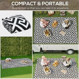 image-121x182cm Reversible Outdoor Rug Portable Plastic Straw RV Outsunny