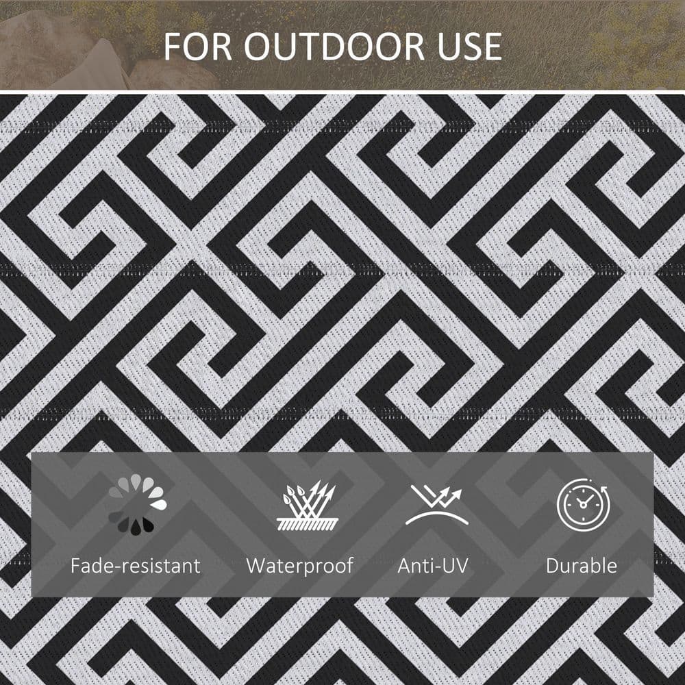 image-121x182cm Reversible Outdoor Rug Portable Plastic Straw RV Outsunny