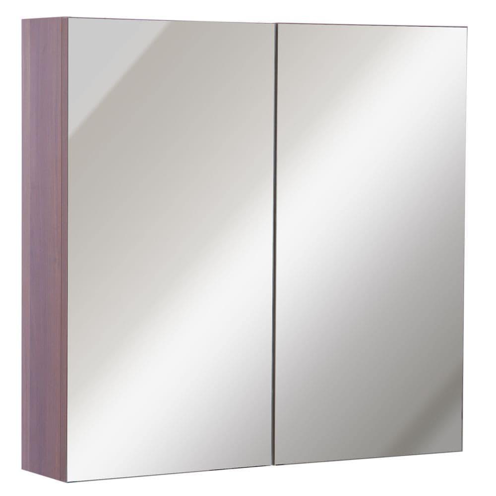 image-kleankin 63Wx60H cm Double Door Wall-Mount Bathroom Mirrored Cabinet Medicine