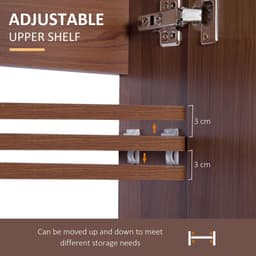 image-kleankin 63Wx60H cm Double Door Wall-Mount Bathroom Mirrored Cabinet Medicine