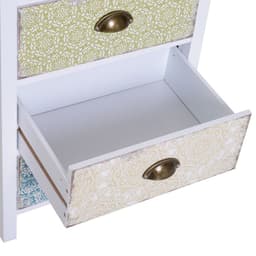 image-Storage Chest Unit Dresser 5 Drawer Retro Style Wood White Entryway
