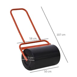 image-Combination Push/Tow Lawn Roller Filled w/ 38L Sand or Water Garden Outsunny