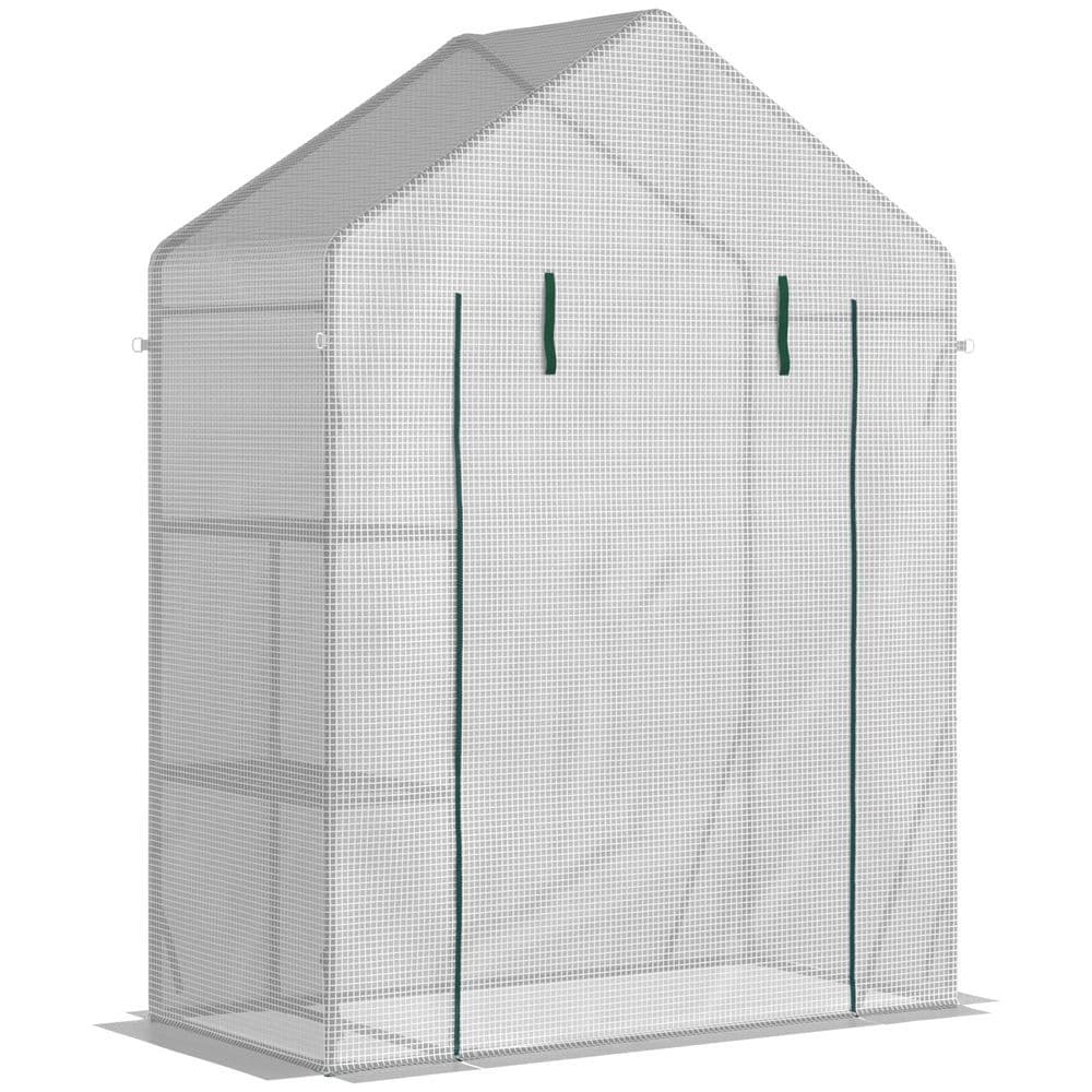 image-Greenhouse for Outdoor, Portable Gardening Plant Grow House w/ Shelf Outsunny
