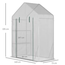 image-Greenhouse for Outdoor, Portable Gardening Plant Grow House w/ Shelf Outsunny