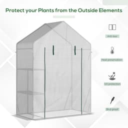 image-Greenhouse for Outdoor, Portable Gardening Plant Grow House w/ Shelf Outsunny