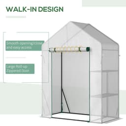 image-Greenhouse for Outdoor, Portable Gardening Plant Grow House w/ Shelf Outsunny