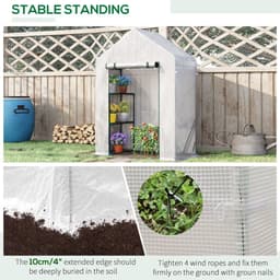 image-Greenhouse for Outdoor, Portable Gardening Plant Grow House w/ Shelf Outsunny