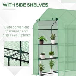 image-Walk in Garden Greenhouse Outdoor Grow House Shelves, 143x138x190cm Outsunny