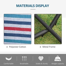 image-294 x 117cm Hammock with Metal Stand Portable Carrying Bag 120kg White Stripe