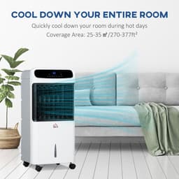image-Mobile Air Cooler, Evaporative Anion Ice Cooling Fan Humidifier Unit HOMCOM