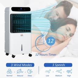 image-Mobile Air Cooler, Evaporative Anion Ice Cooling Fan Humidifier Unit HOMCOM