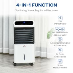 image-Mobile Air Cooler, Evaporative Anion Ice Cooling Fan Humidifier Unit HOMCOM