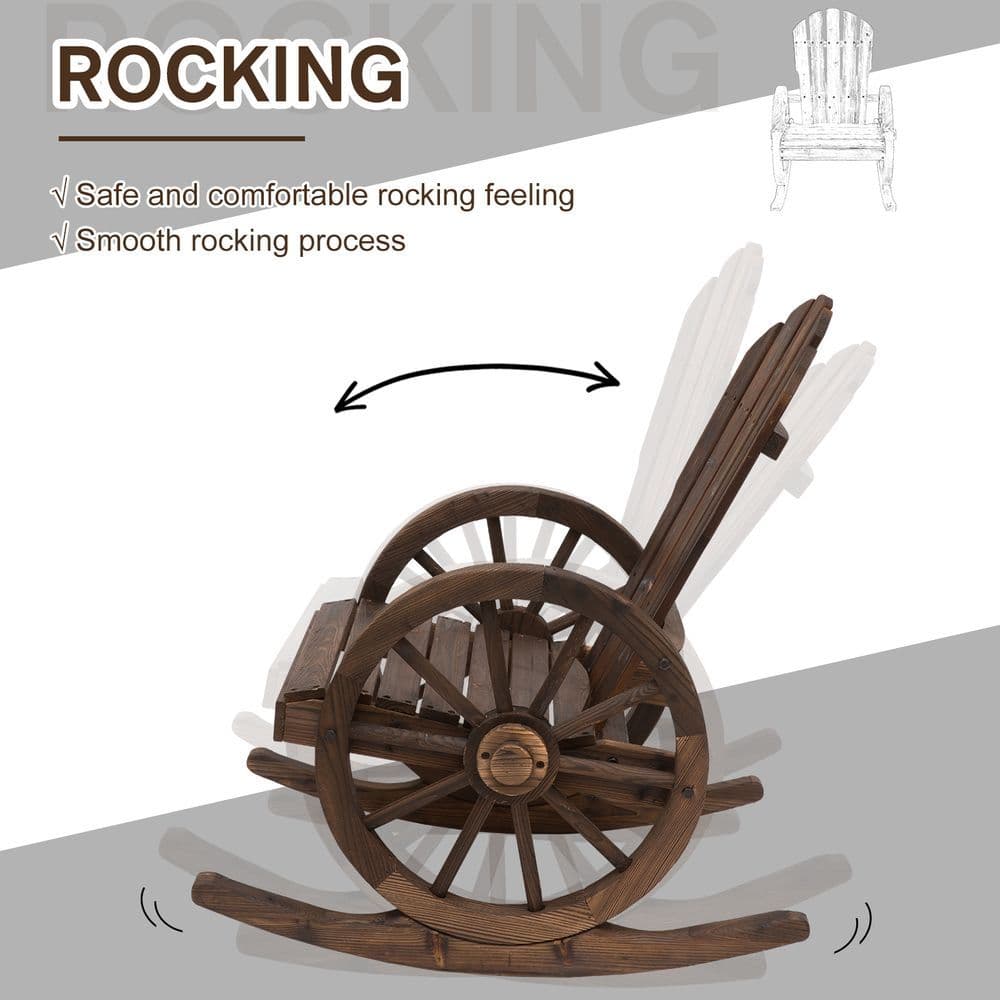 image-Adirondack Rocking Chair Porch Poolside Garden Lounging Outsunny