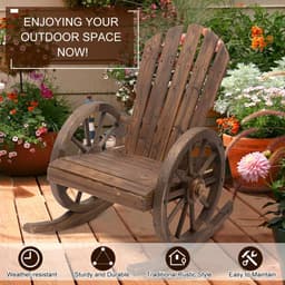 image-Adirondack Rocking Chair Porch Poolside Garden Lounging Outsunny