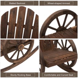 image-Adirondack Rocking Chair Porch Poolside Garden Lounging Outsunny