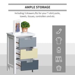 image-3 Drawer Colourful Storage Cabinet Tower Dresser Chest Organiser Home