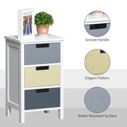image-3 Drawer Colourful Storage Cabinet Tower Dresser Chest Organiser Home