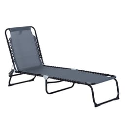 image-Foldable Sun Lounger Deck Beach Reclining Seat Bed Garden Chair Outsunny
