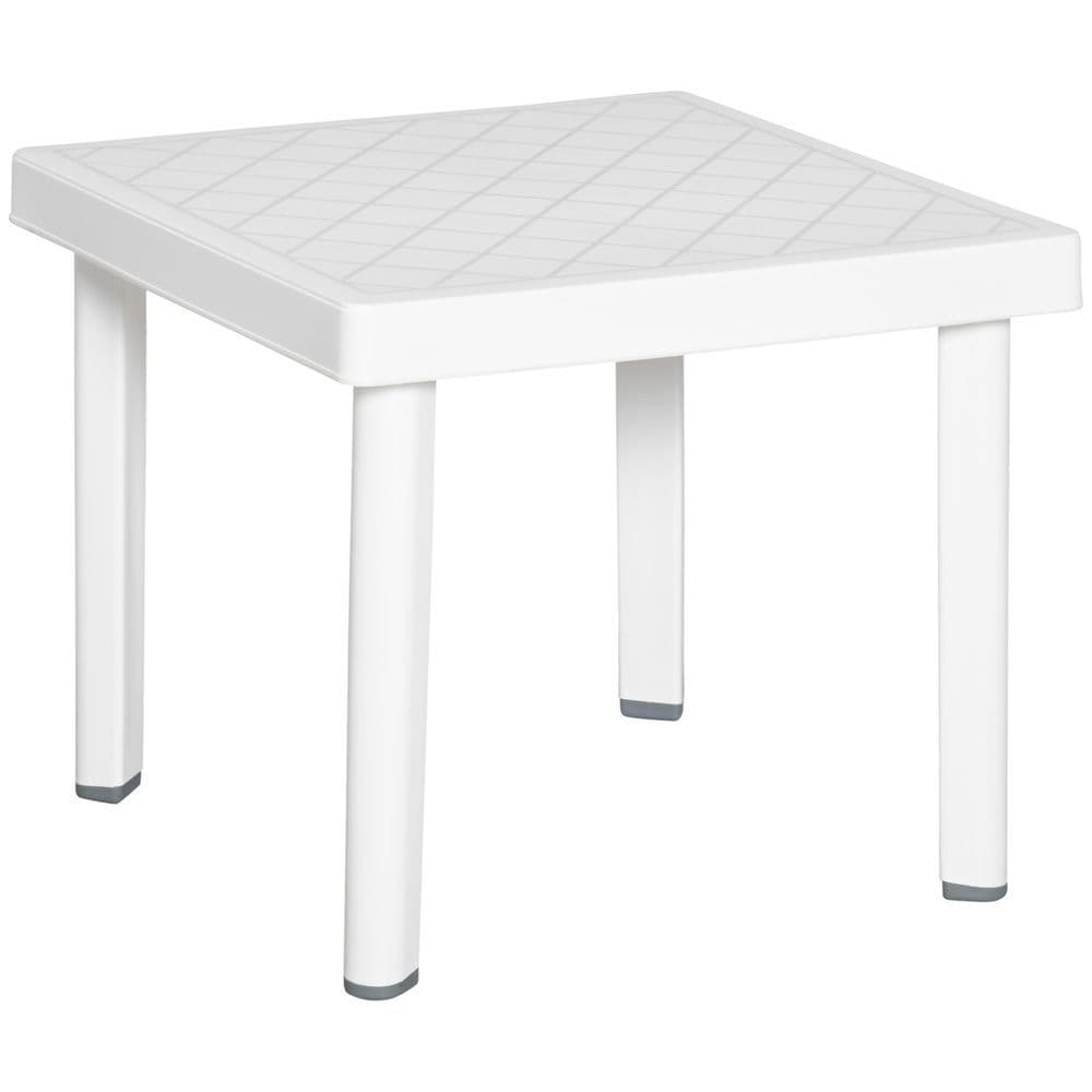 image-Garden End Table Outdoor Square Accent Coffee Table for Drink Snack Outsunny