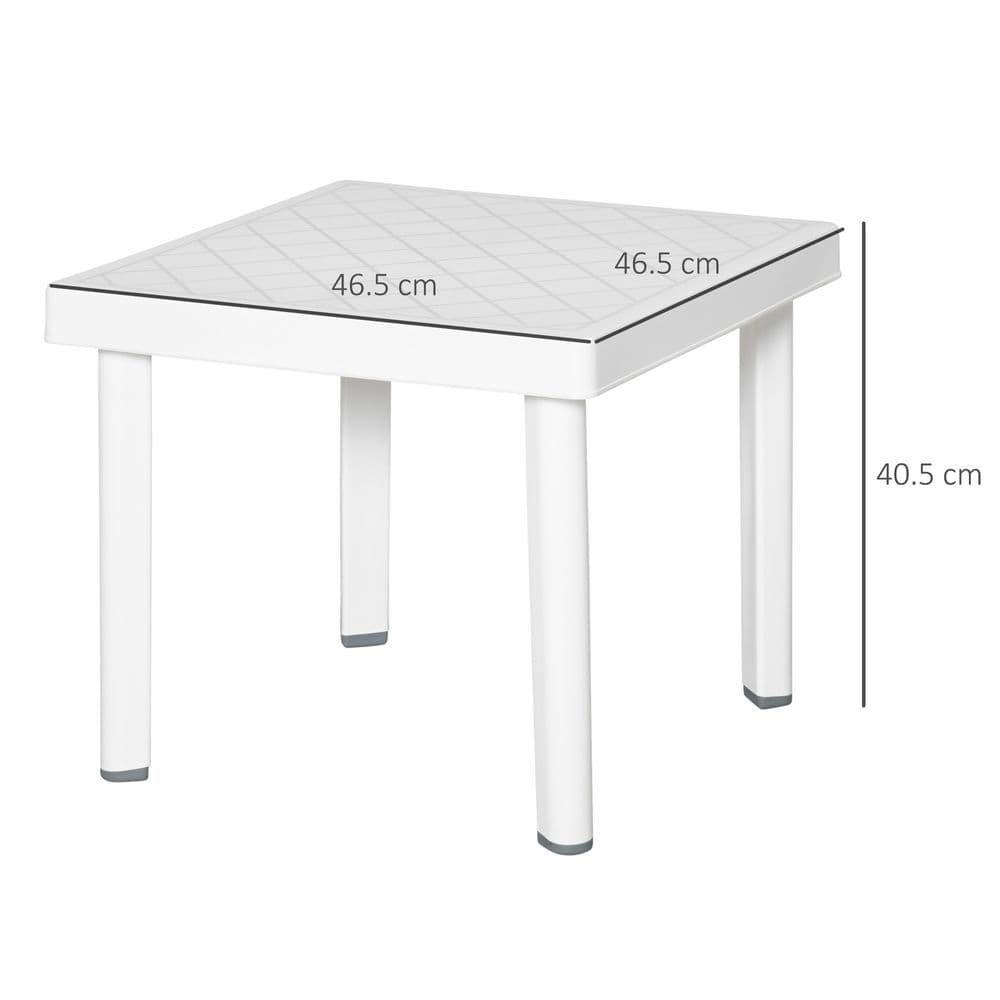 image-Garden End Table Outdoor Square Accent Coffee Table for Drink Snack Outsunny