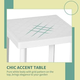 image-Garden End Table Outdoor Square Accent Coffee Table for Drink Snack Outsunny
