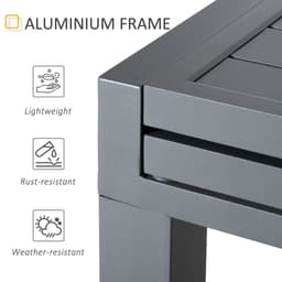 image-Extendable Garden Table 10 Seater for Lawn Balcony and Backyard Grey Outsunny