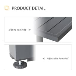 image-Extendable Garden Table 10 Seater for Lawn Balcony and Backyard Grey Outsunny