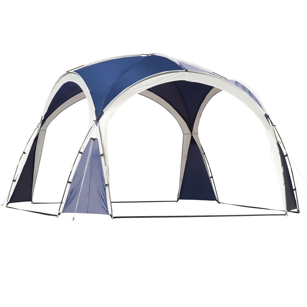 image-Outdoor Gazebo Event Dome Shelter Party Tent for Garden Blue and Grey