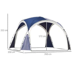 image-Outdoor Gazebo Event Dome Shelter Party Tent for Garden Blue and Grey