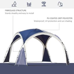 image-Outdoor Gazebo Event Dome Shelter Party Tent for Garden Blue and Grey
