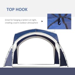 image-Outdoor Gazebo Event Dome Shelter Party Tent for Garden Blue and Grey