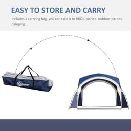 image-Outdoor Gazebo Event Dome Shelter Party Tent for Garden Blue and Grey