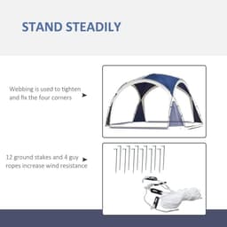 image-Outdoor Gazebo Event Dome Shelter Party Tent for Garden Blue and Grey