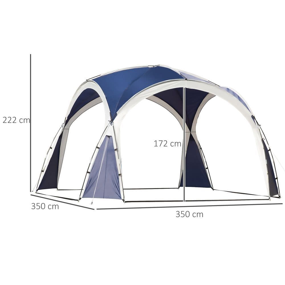 image-Outdoor Gazebo Event Dome Shelter Party Tent for Garden Blue and Grey