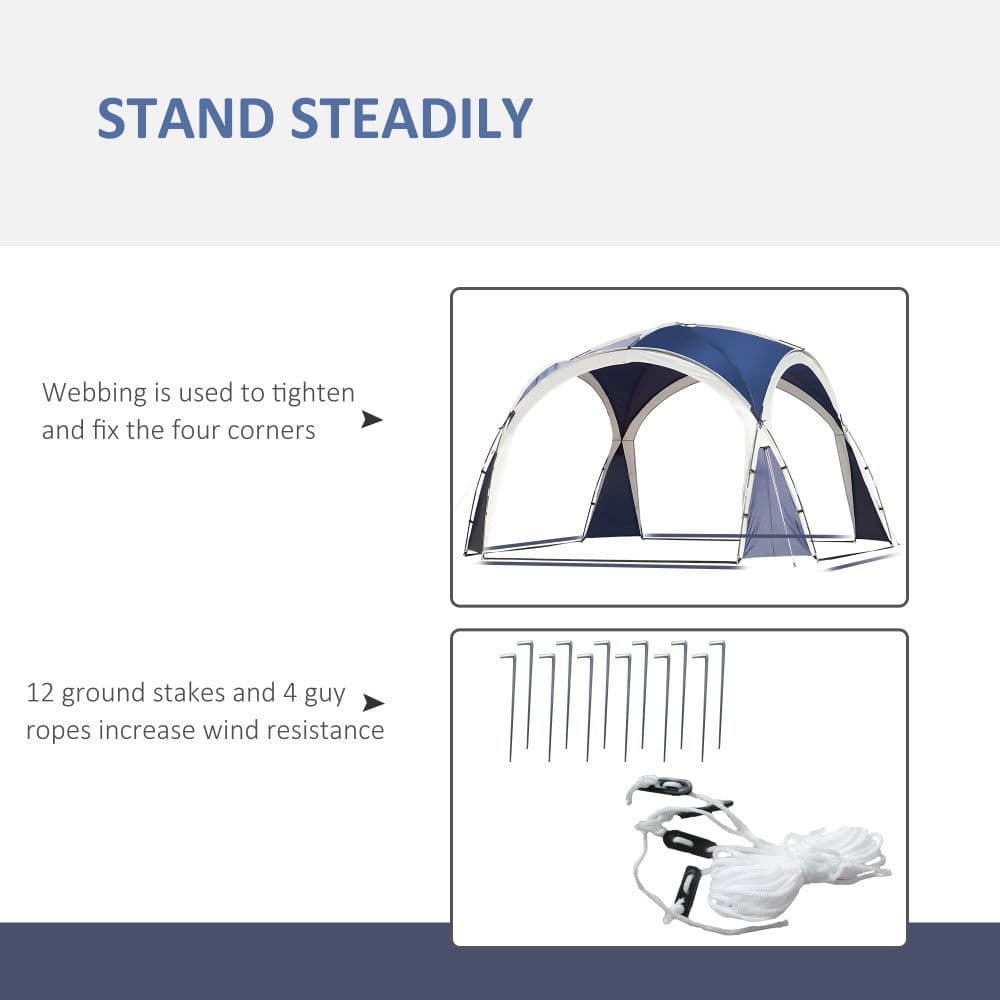 image-Outdoor Gazebo Event Dome Shelter Party Tent for Garden Blue and Grey
