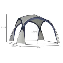 image-Outdoor Gazebo Event Dome Shelter Party Tent for Garden Outsunny