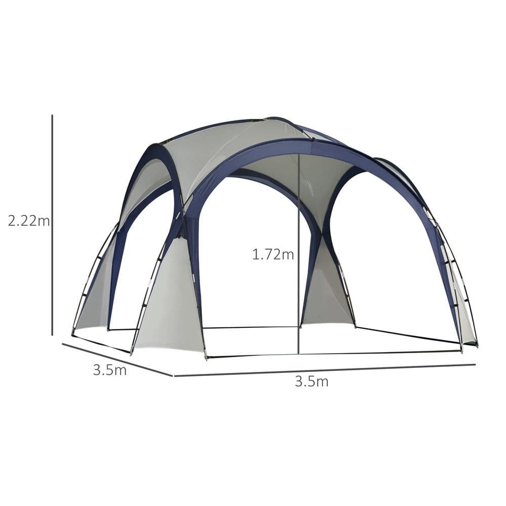 image-Outdoor Gazebo Event Dome Shelter Party Tent for Garden Outsunny