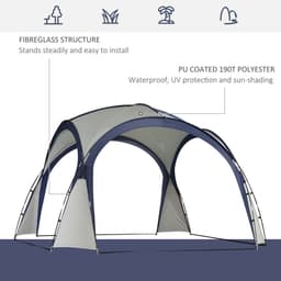 image-Outdoor Gazebo Event Dome Shelter Party Tent for Garden Outsunny