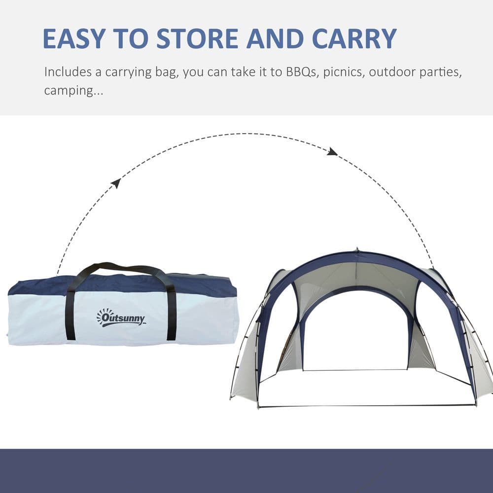 image-Outdoor Gazebo Event Dome Shelter Party Tent for Garden Outsunny