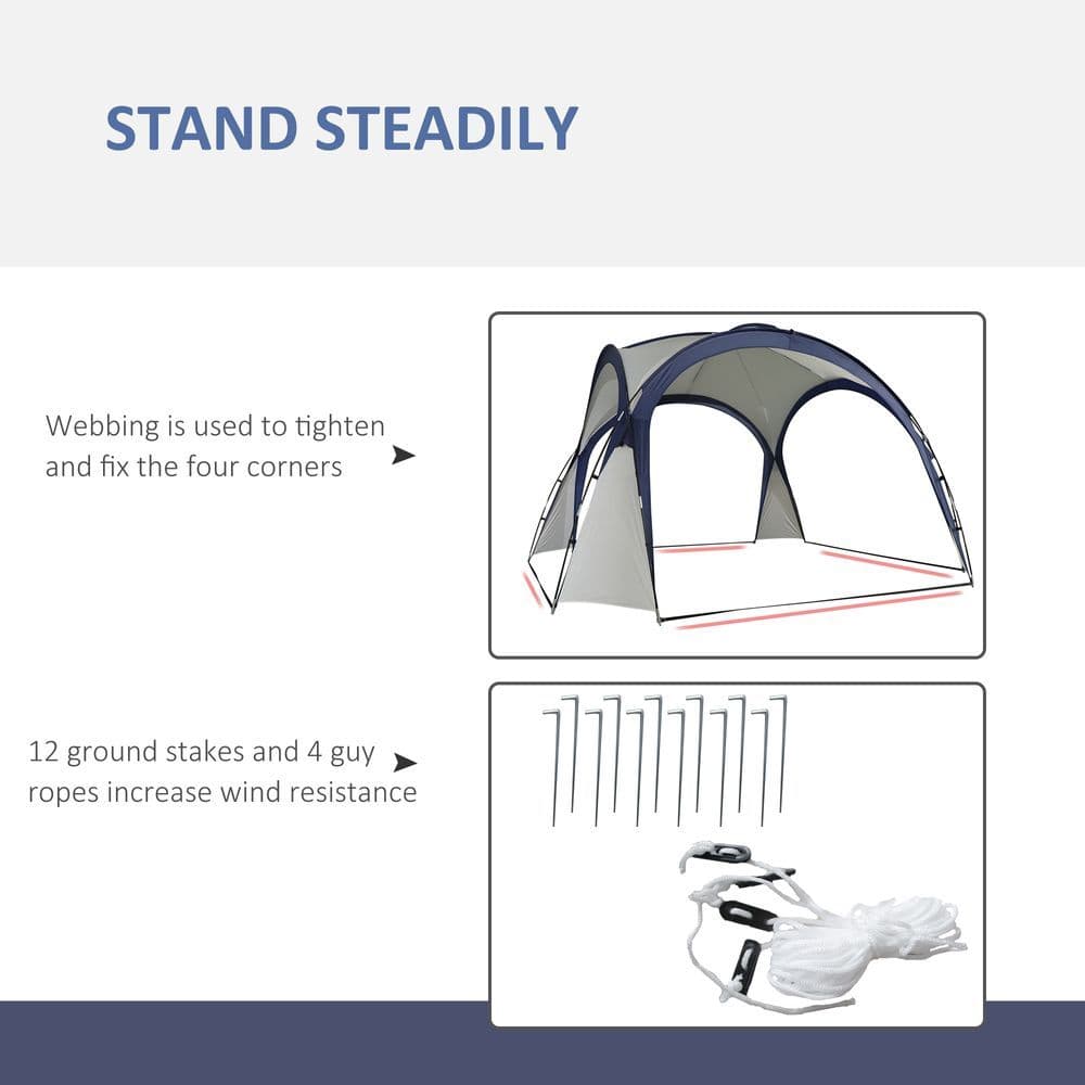 image-Outdoor Gazebo Event Dome Shelter Party Tent for Garden Outsunny
