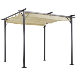 image-3x3m Outdoor Pergola Metal Gazebo Porch Awning Retractable Canopy Outsunny
