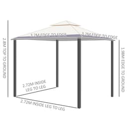 image-10' x 10' Outdoor Patio 2-Tier Roof Gazebo Canopy Steel Frame w/ Mesh Sidewalls
