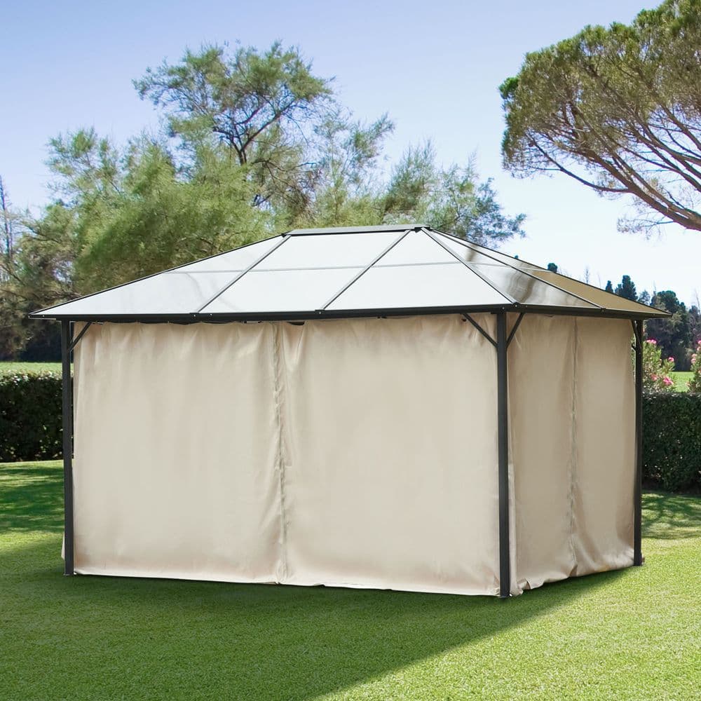 image-4 Pack Gazebo Replacement Sidewalls Privacy Panel for 3 x 4m Gazebo Outsunny