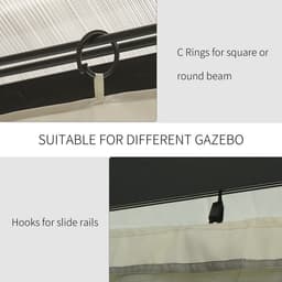 image-4 Pack Gazebo Replacement Sidewalls Privacy Panel for 3 x 4m Gazebo Outsunny