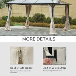image-4 Pack Gazebo Replacement Sidewalls Privacy Panel for 3 x 4m Gazebo Outsunny